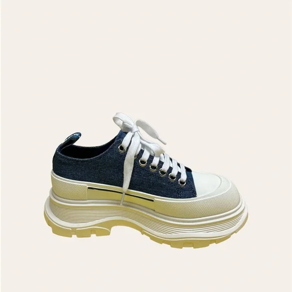 Indigo Denim Tread Slick Sneakers - Picture 5 of 13